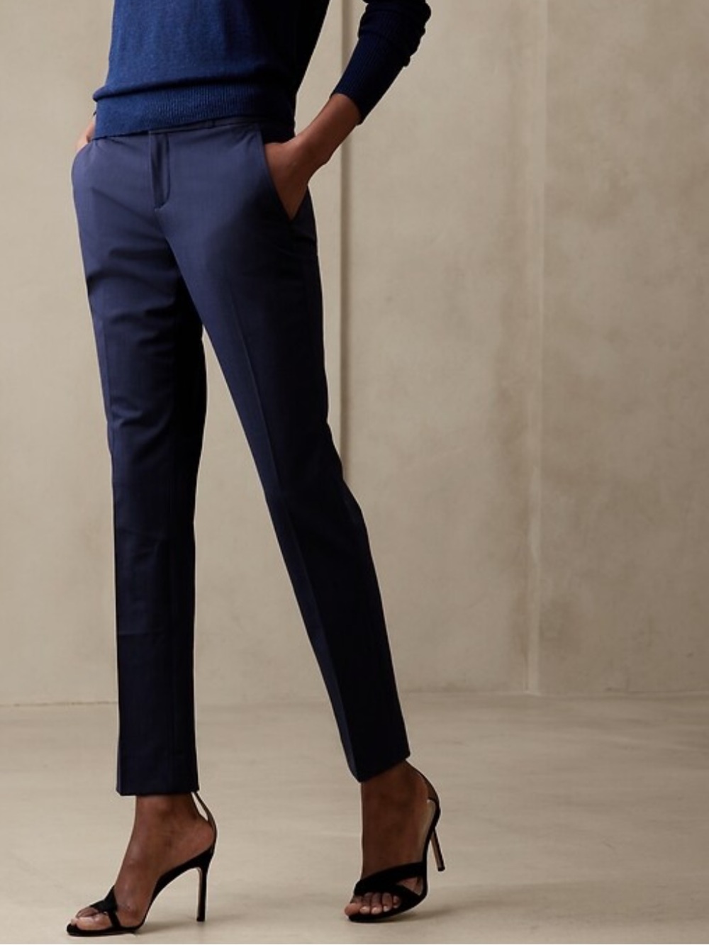Banana Republic Ryan Slim Straight Fit Navy Italian Wool Dress Pants